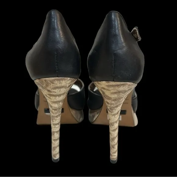 Ellus designer shoes! New over $450. Black leather snake design.