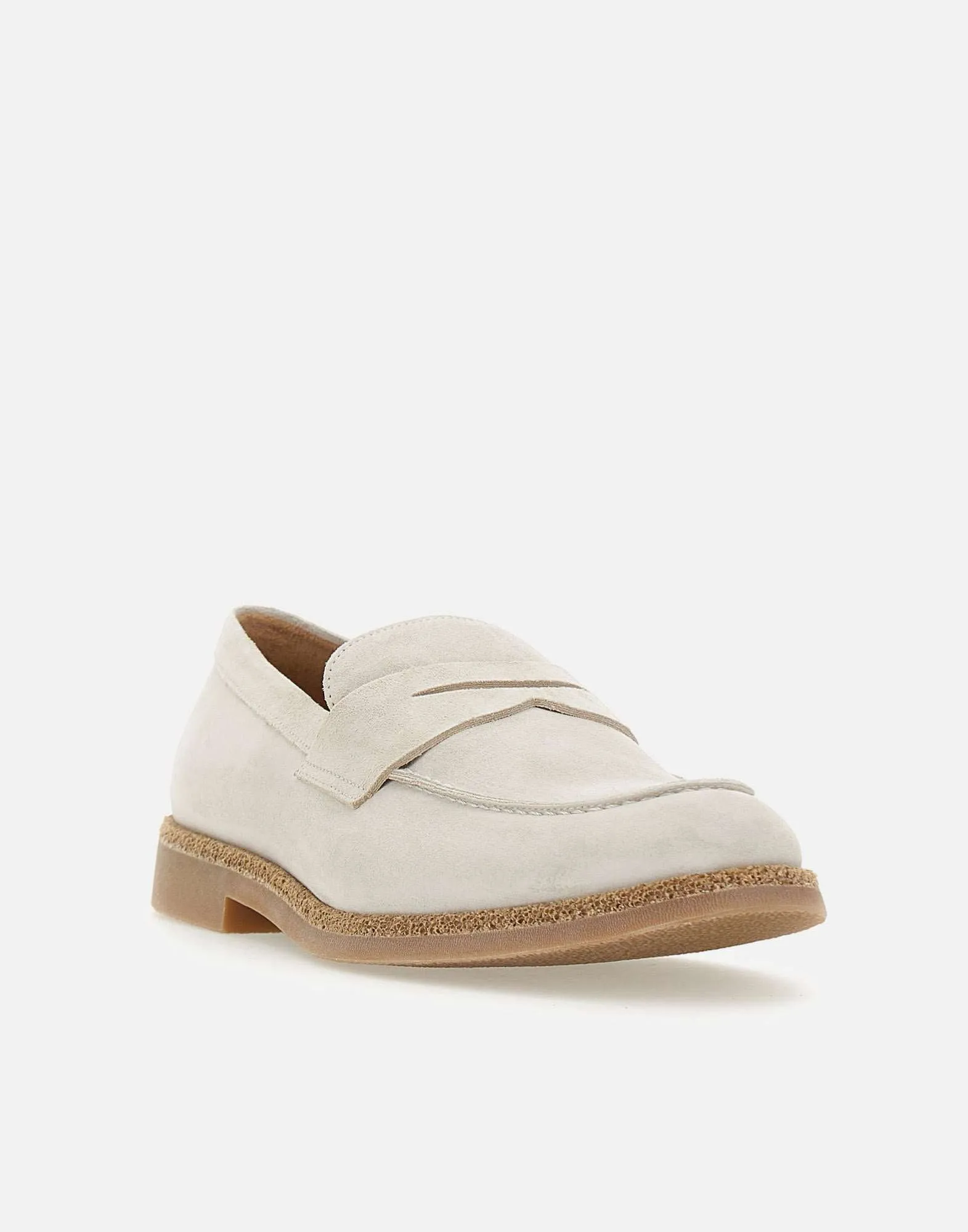 Elva beige mocka kalvskinn loafers