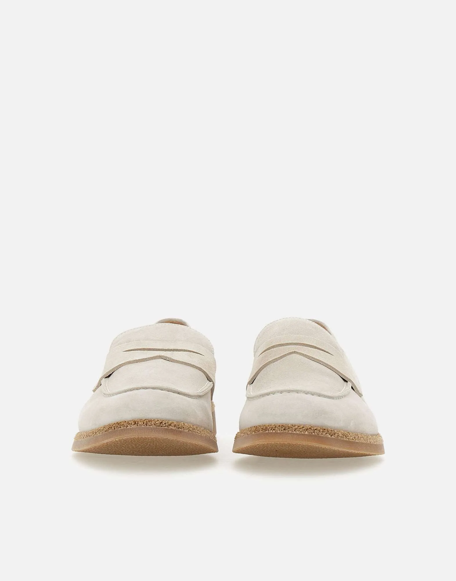 Elva beige mocka kalvskinn loafers