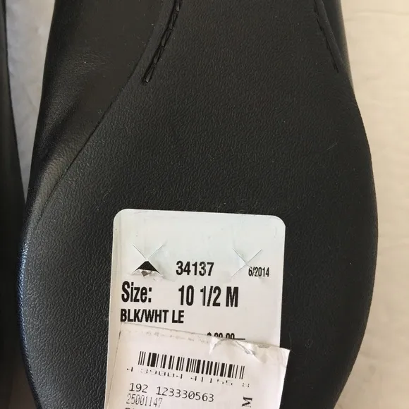 Enzo Angiolini Black Leather Pointy Flats 10.5 NEW