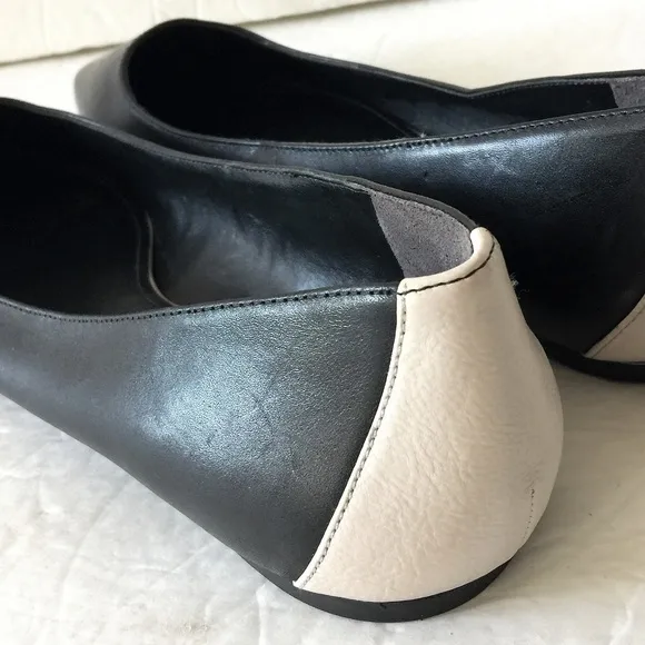 Enzo Angiolini Black Leather Pointy Flats 10.5 NEW