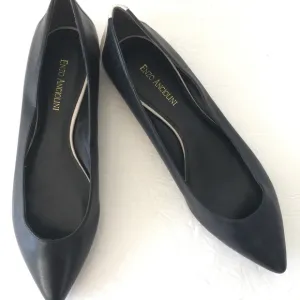 Enzo Angiolini Black Leather Pointy Flats 10.5 NEW