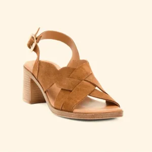 ERAM Suede Cross Band Sandals Brandy Brown Women’s EU Size 36