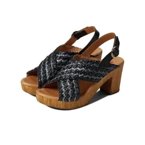 Eric Michael Martie Sandals Women's US 10-11 Black Block Heel Slingback KHD673