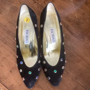Escada Black Embellished Women's Shoes