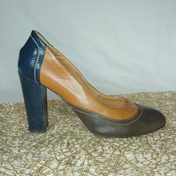 Essentiel Italian Multicolor Leather Heels