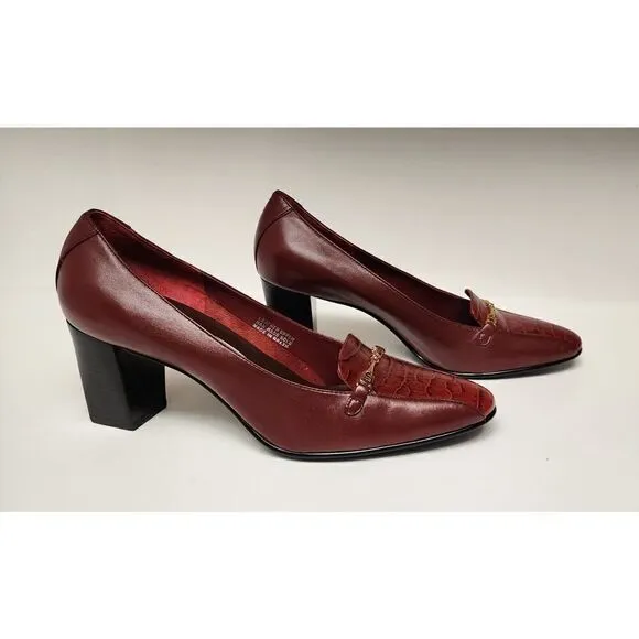 Etienne Aigner Vintage Guinevere Laras Burgundy Red Pumps Heels Shoes Size 7.5M