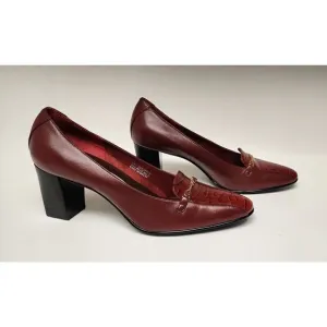 Etienne Aigner Vintage Guinevere Laras Burgundy Red Pumps Heels Shoes Size 7.5M