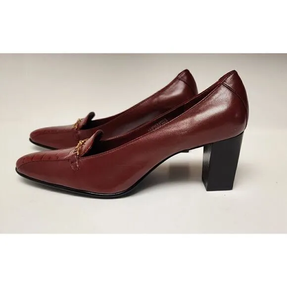 Etienne Aigner Vintage Guinevere Laras Burgundy Red Pumps Heels Shoes Size 7.5M