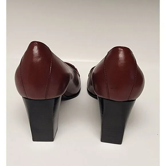 Etienne Aigner Vintage Guinevere Laras Burgundy Red Pumps Heels Shoes Size 7.5M