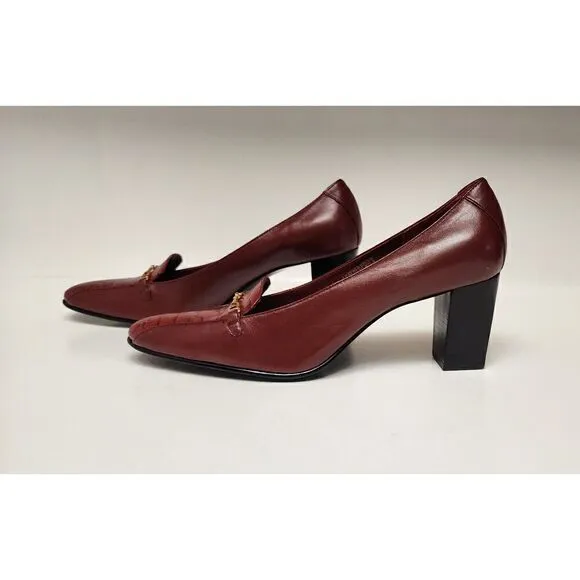 Etienne Aigner Vintage Guinevere Laras Burgundy Red Pumps Heels Shoes Size 7.5M