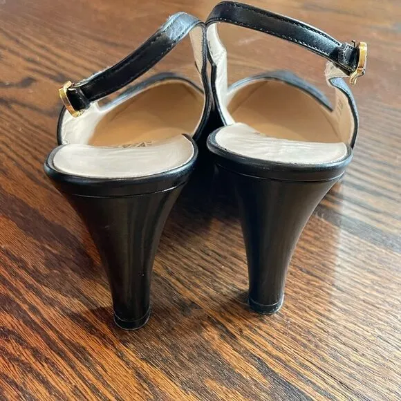 EUC 80’s Vintage Slingback Ferragamo Women's Pumps Black Sz. 8.5