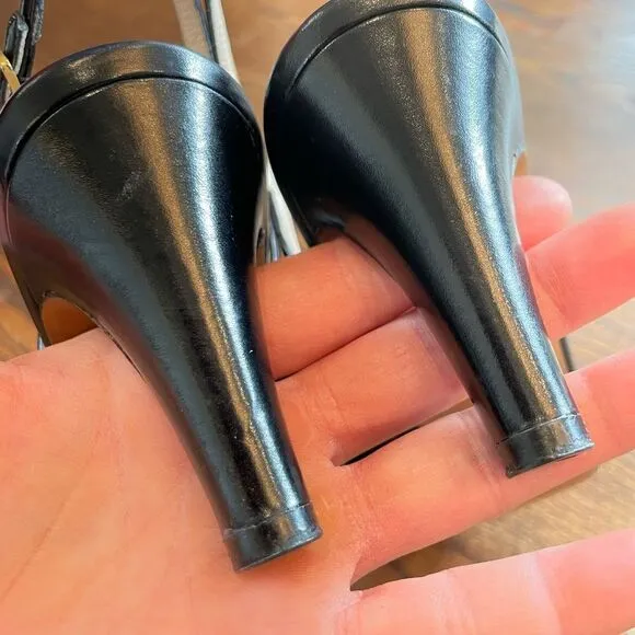 EUC 80’s Vintage Slingback Ferragamo Women's Pumps Black Sz. 8.5