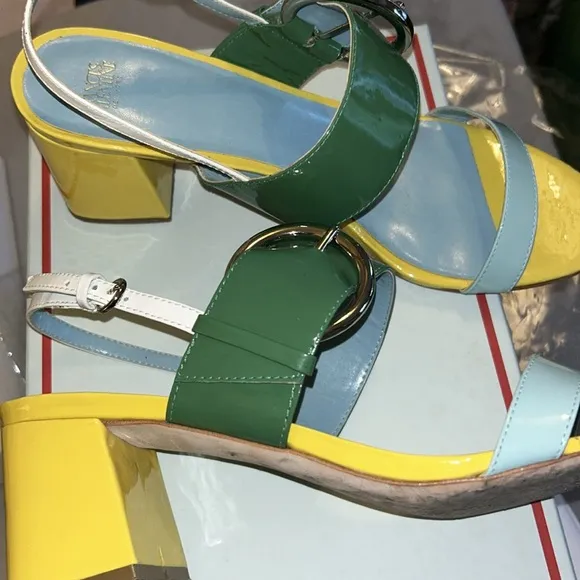 EUC Frances Valentine Betty Patent Leather Sandals Sz 9.5