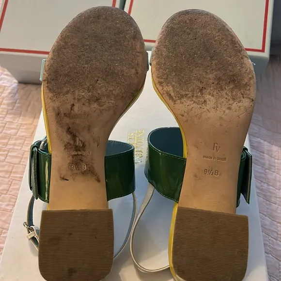 EUC Frances Valentine Betty Patent Leather Sandals Sz 9.5