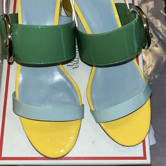 EUC Frances Valentine Betty Patent Leather Sandals Sz 9.5