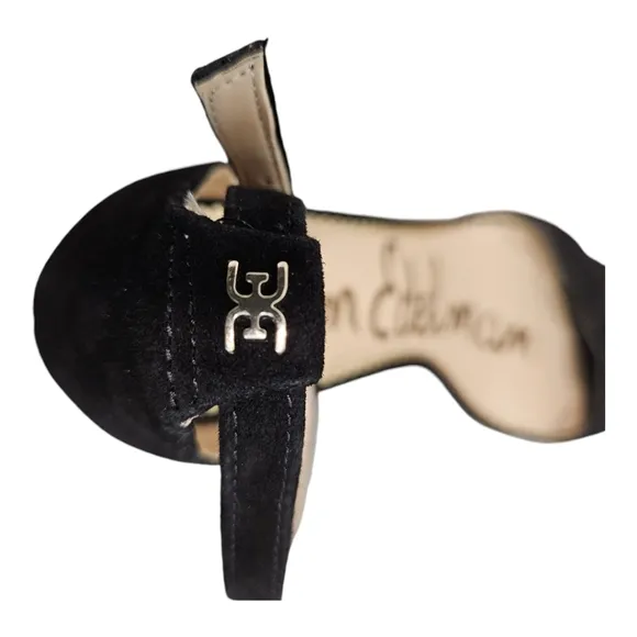 EUC Sam Edelman Odila Heeled Sandals Black Suede Women's 9.5 M