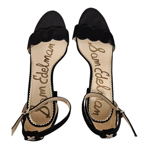 EUC Sam Edelman Odila Heeled Sandals Black Suede Women's 9.5 M