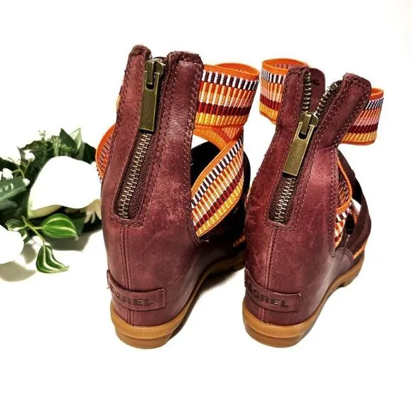 EUC Sorel Joanie II Strap Wedge Sandal