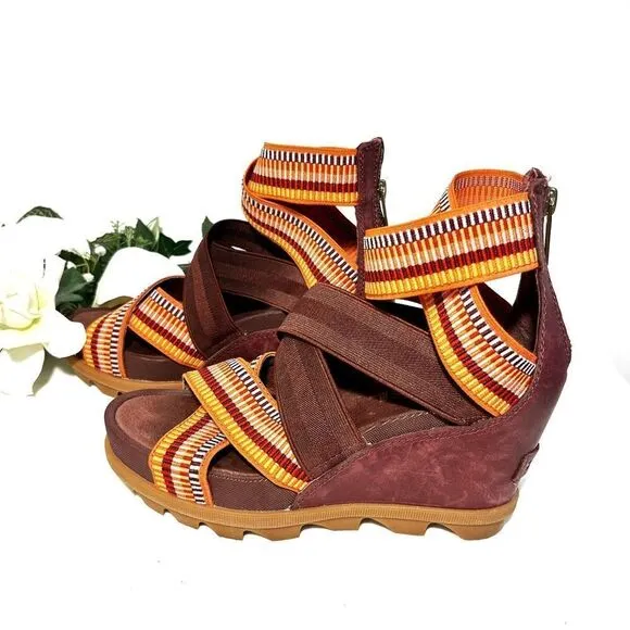 EUC Sorel Joanie II Strap Wedge Sandal