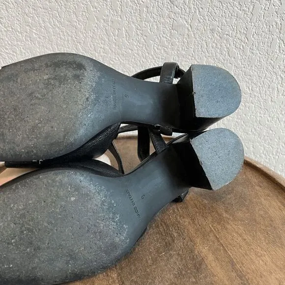Everlane Black Italian Leather The Block Heel Sandals Women's Size 9
