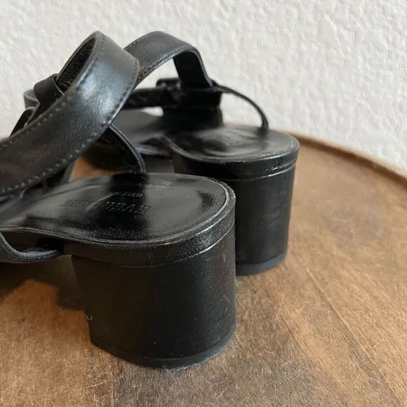 Everlane Black Italian Leather The Block Heel Sandals Women's Size 9