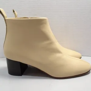 Everlane Italian Leather “The Day Boot” Ecru New Size 9.5 Block Heel Ankle