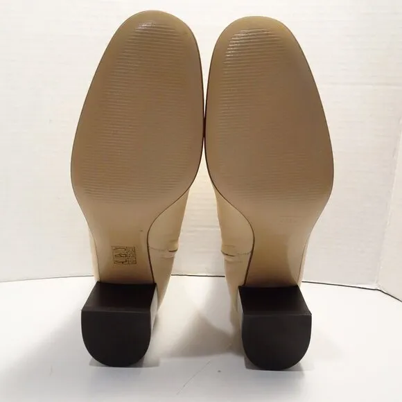Everlane Italian Leather “The Day Boot” Ecru New Size 9.5 Block Heel Ankle