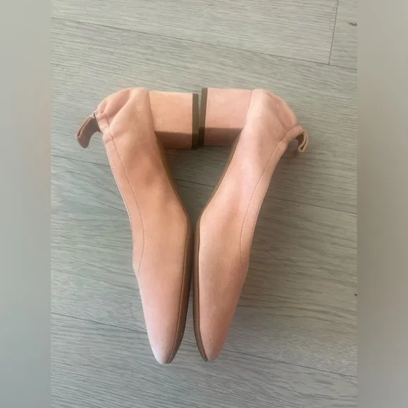 Everlane The Leather Day Heel Pale Pink Suede Size 5