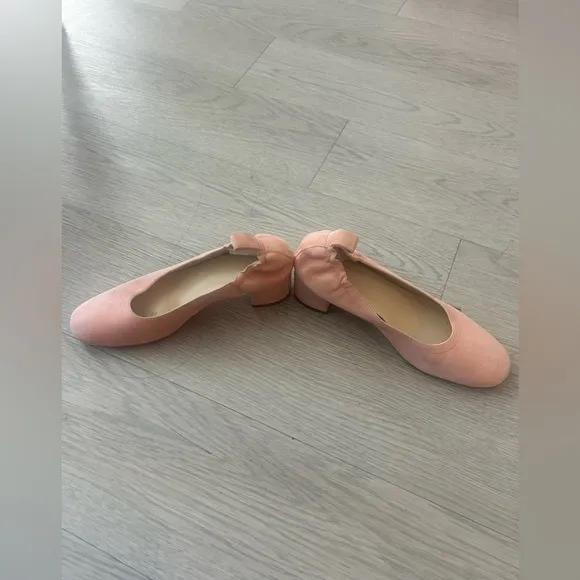 Everlane The Leather Day Heel Pale Pink Suede Size 5