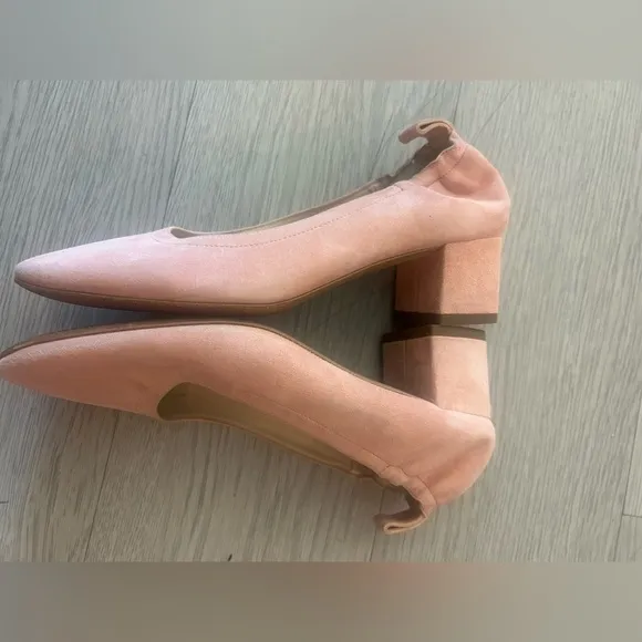 Everlane The Leather Day Heel Pale Pink Suede Size 5