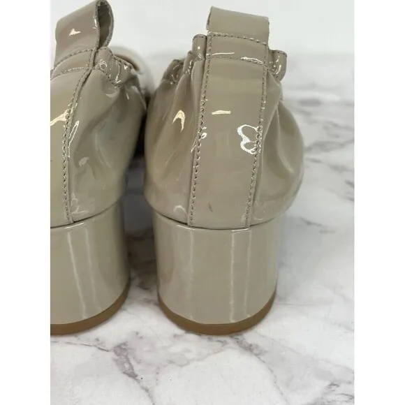 Everlane Women's The Italian Patent Leather Nude Heel Size 7.5