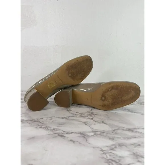 Everlane Women's The Italian Patent Leather Nude Heel Size 7.5