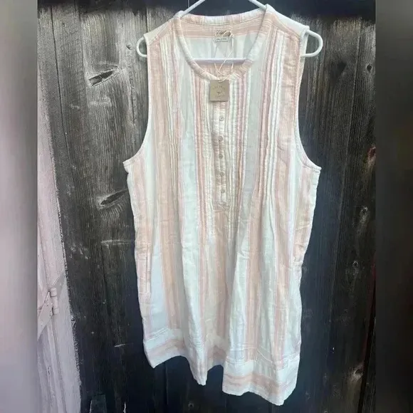 Faherty Isha Stripe Maple Serape Dress NEW WITH TAG