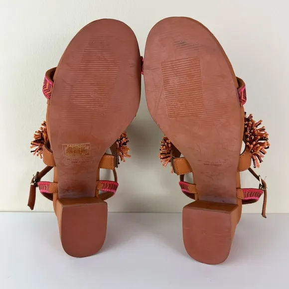 FARM RIO BROWN BEADED SANDALS