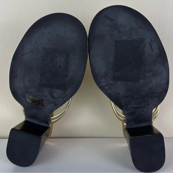 FARM RIO METALLIC BLOCK HEEL SANDALS