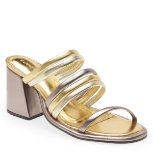 FARM RIO METALLIC BLOCK HEEL SANDALS