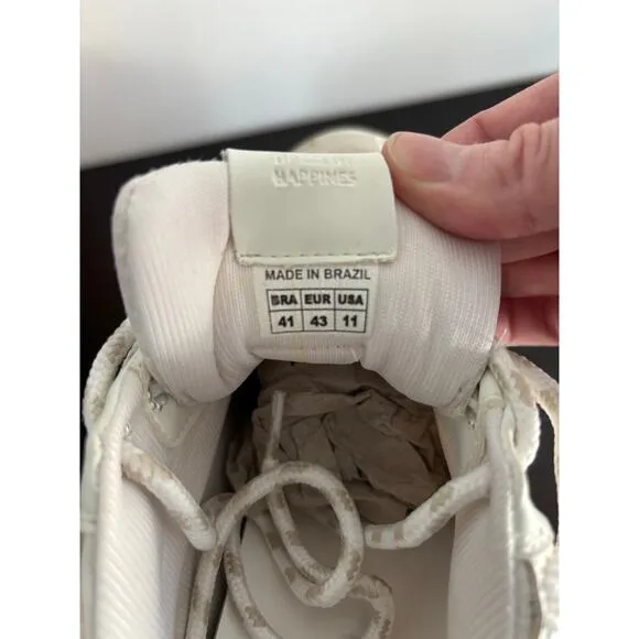 FARM RIO OFF WHITE PLATFORM SNEAKERS BEADED EMBROIDERED SIZE 41 US-11