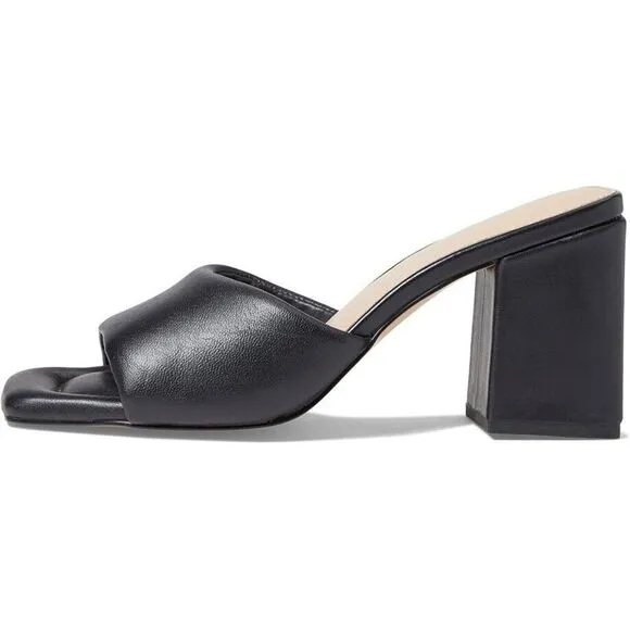 Faryl by Farylrobin Zoey Sandals Women's US 9 Black Leather Block Heel KHD787