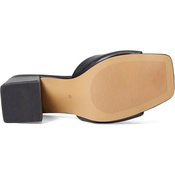 Faryl by Farylrobin Zoey Sandals Women's US 9 Black Leather Block Heel KHD787