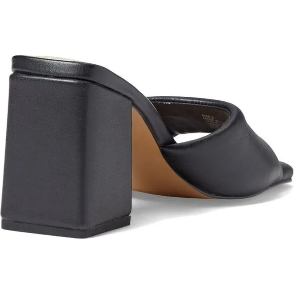 Faryl by Farylrobin Zoey Sandals Women's US 9 Black Leather Block Heel KHD787