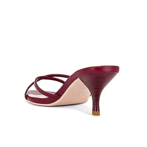 FEMME Los Angeles Copenhagen Burgundy red strappy shoes high heels Revolve 10