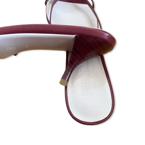 FEMME Los Angeles Copenhagen Burgundy red strappy shoes high heels Revolve 10