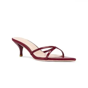 FEMME Los Angeles Copenhagen Burgundy red strappy shoes high heels Revolve 10