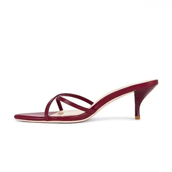 FEMME Los Angeles Copenhagen Burgundy red strappy shoes high heels Revolve 10