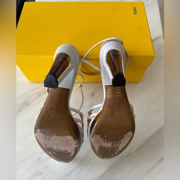 FENDI High Heeled Leather Sandals