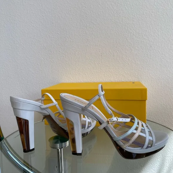 FENDI High Heeled Leather Sandals
