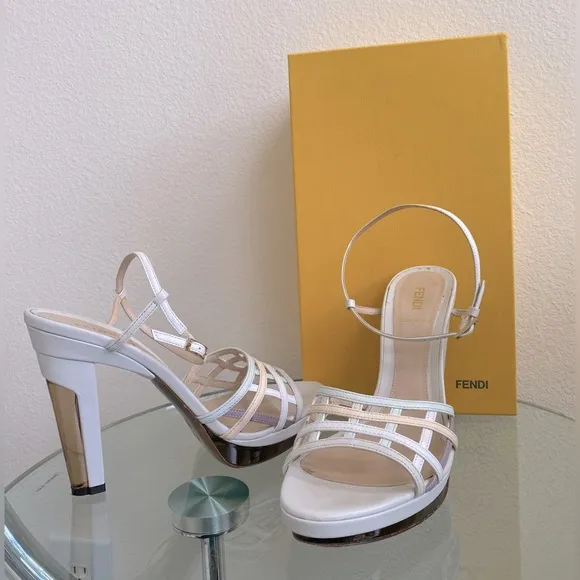 FENDI High Heeled Leather Sandals