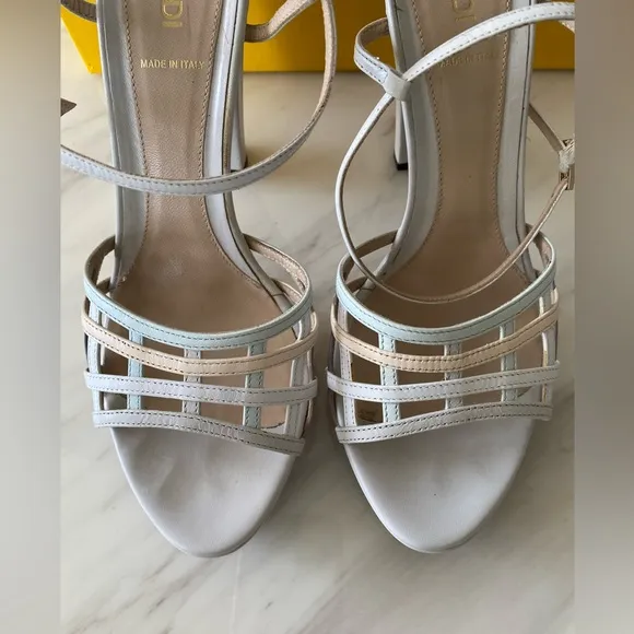 FENDI High Heeled Leather Sandals