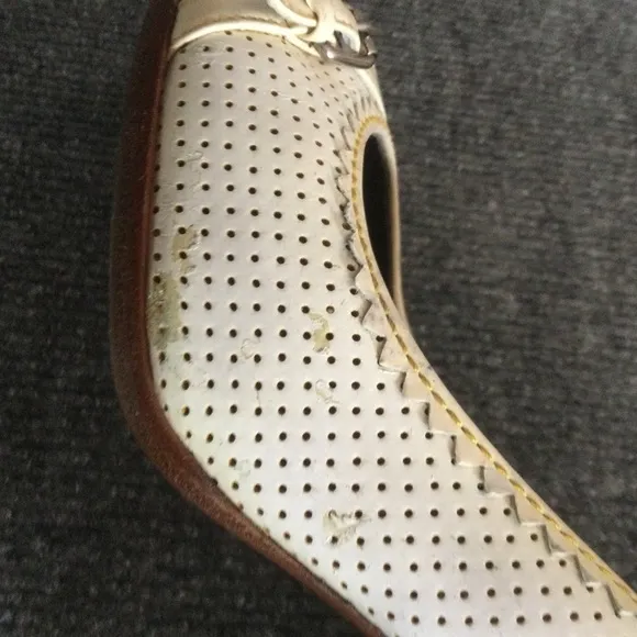 Fendi Leather Peep Toe Pumps Shoe Made In Italy Size 39